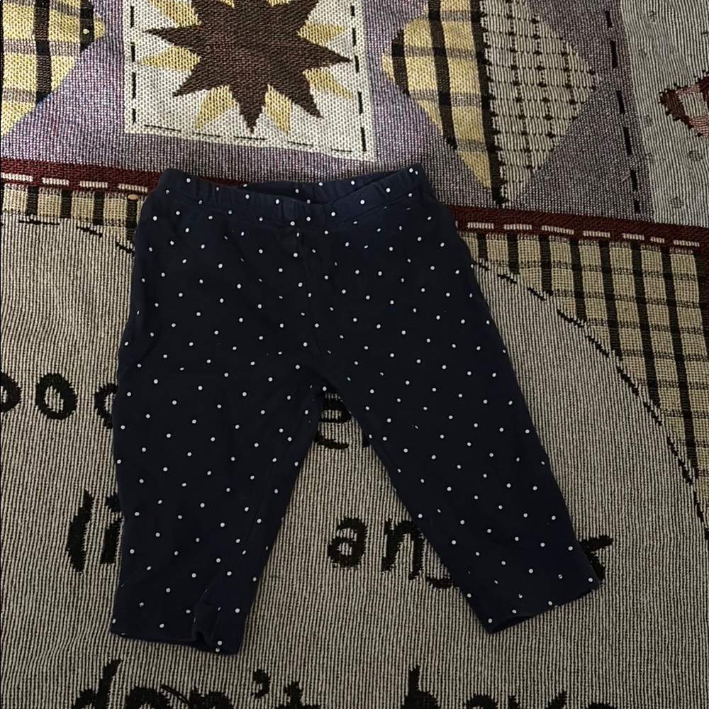Carter's Blue and White Casual Polka Dot Bottoms